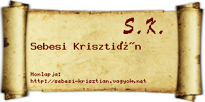 Sebesi Krisztián névjegykártya